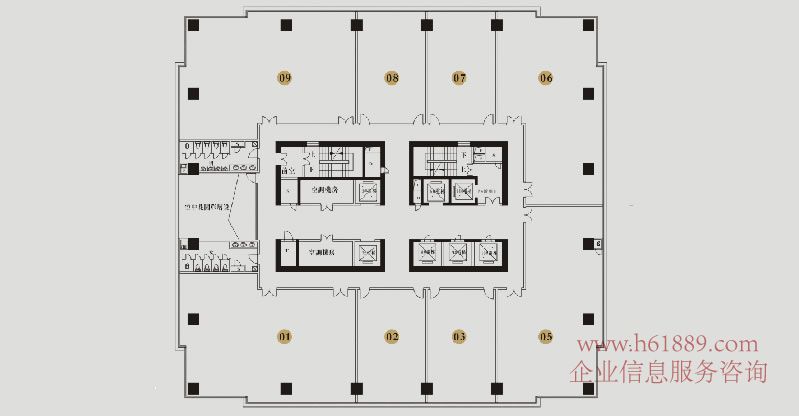金中環(huán)商務大廈 寫字樓 戶型圖片