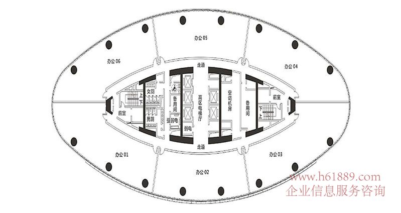 新世界文博中心 寫(xiě)字樓 戶型圖片