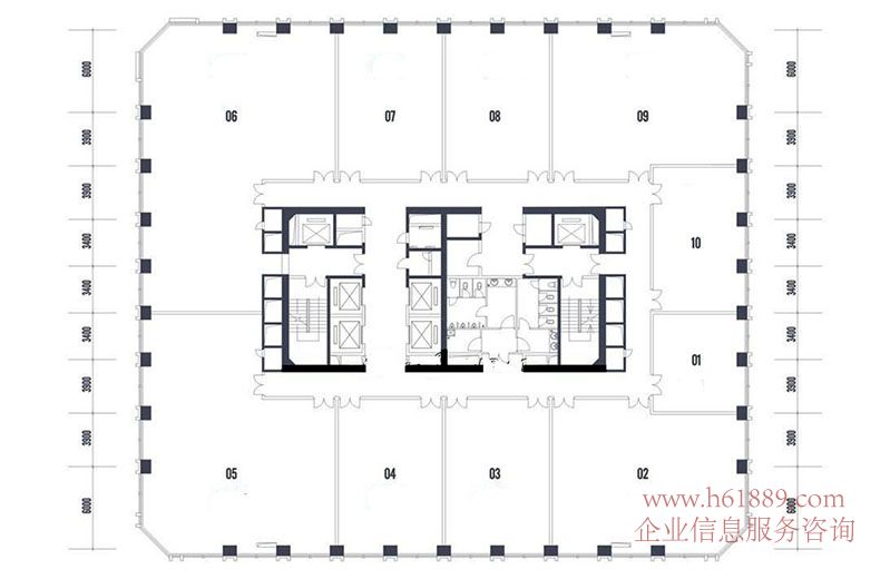 現代國際大廈 寫字樓 戶型圖片