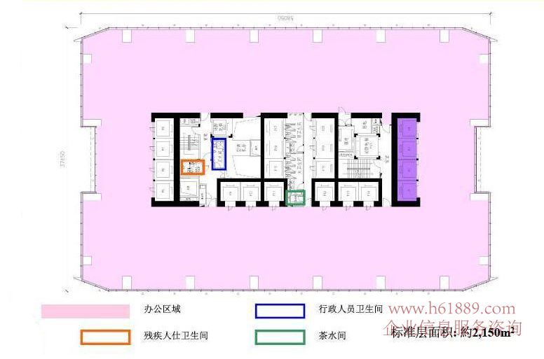 世紀匯廣場(交通銀行大廈)寫字樓 戶型圖片