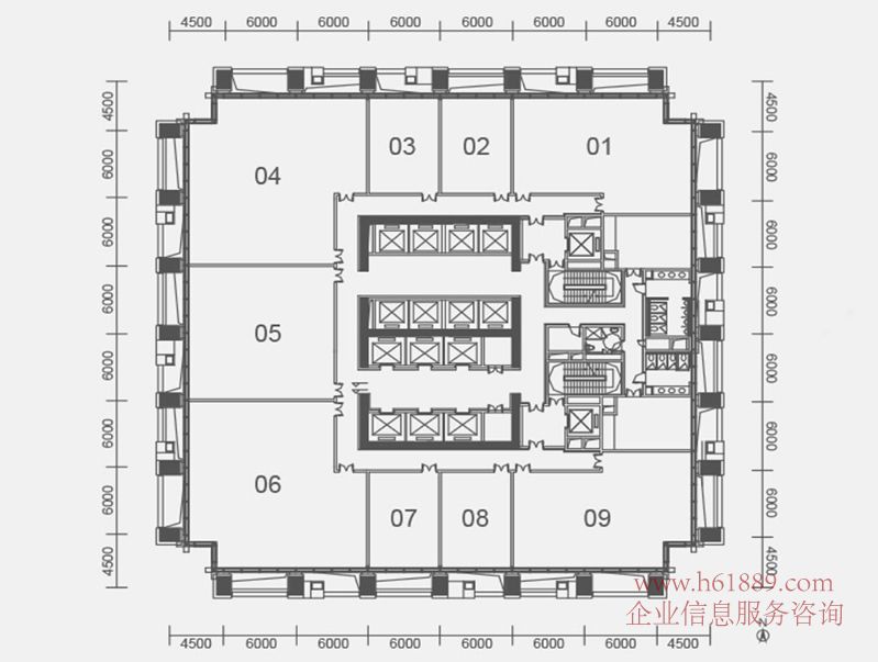 金地中心 寫字樓 戶型圖片