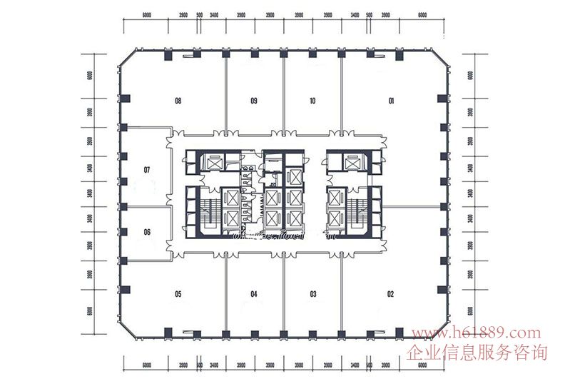 現(xiàn)代國際商務(wù)大廈 寫字樓 戶型圖片