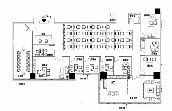 京地大廈 崗廈站D出口 地鐵10號線(坂田線)與地鐵1號線(羅寶線) 電梯口 全辦公家私 出租 戶型圖片